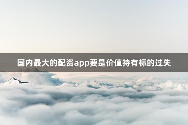 国内最大的配资app要是价值持有标的过失