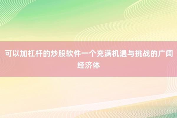 可以加杠杆的炒股软件一个充满机遇与挑战的广阔经济体