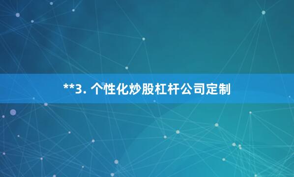 **3. 个性化炒股杠杆公司定制