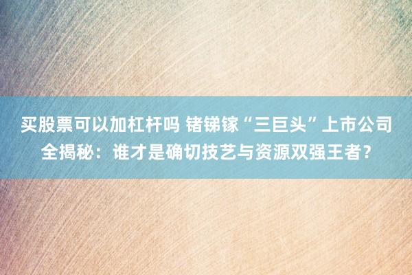 买股票可以加杠杆吗 锗锑镓“三巨头”上市公司全揭秘：谁才是确切技艺与资源双强王者？