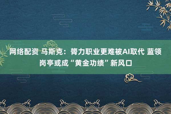 网络配资 马斯克：膂力职业更难被AI取代 蓝领岗亭或成“黄金功绩”新风口